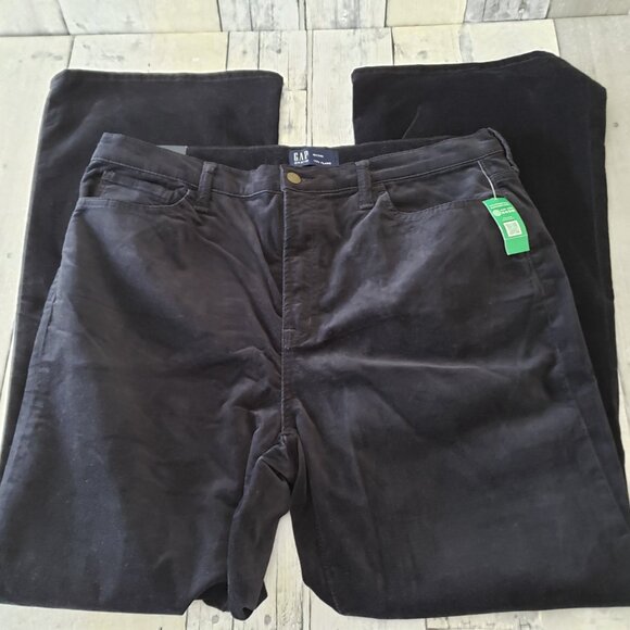 NWT - High Rise Stretch Black Velvet '70s Flare Pants - Size 18/34R - Picture 3 of 10